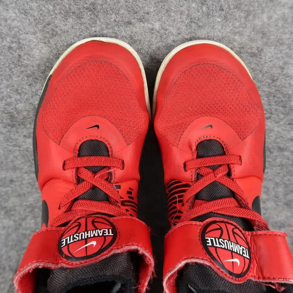 Nike Shoes Kids 13 Sneaker Team Hustle Mid Athletic Trainer Basketball Red Black - Picture 8 of 12